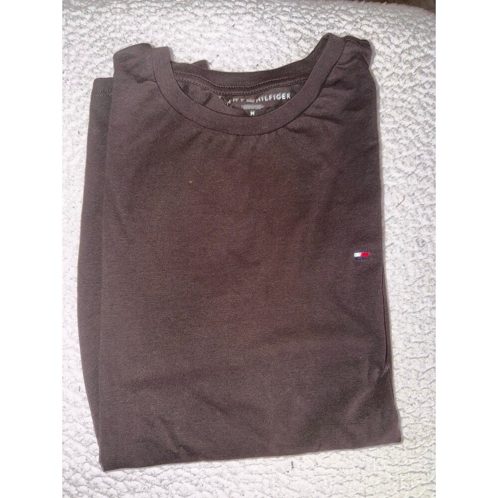 Tommy Hilfiger Solid Navy And Brown Crew Neck Short-sleeved T-shirt M- Set Of 2- - Picture 3 of 3